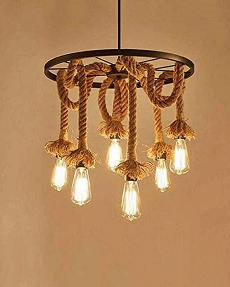 Pendant Hamp Rope Edison Hanging Lights decorative ceiling fixture