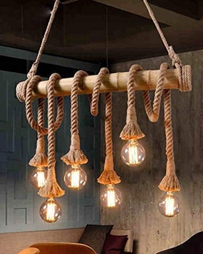 Pendant Hanging Lamps Bamboo Lighting (6-Light) decorative ceiling fixture