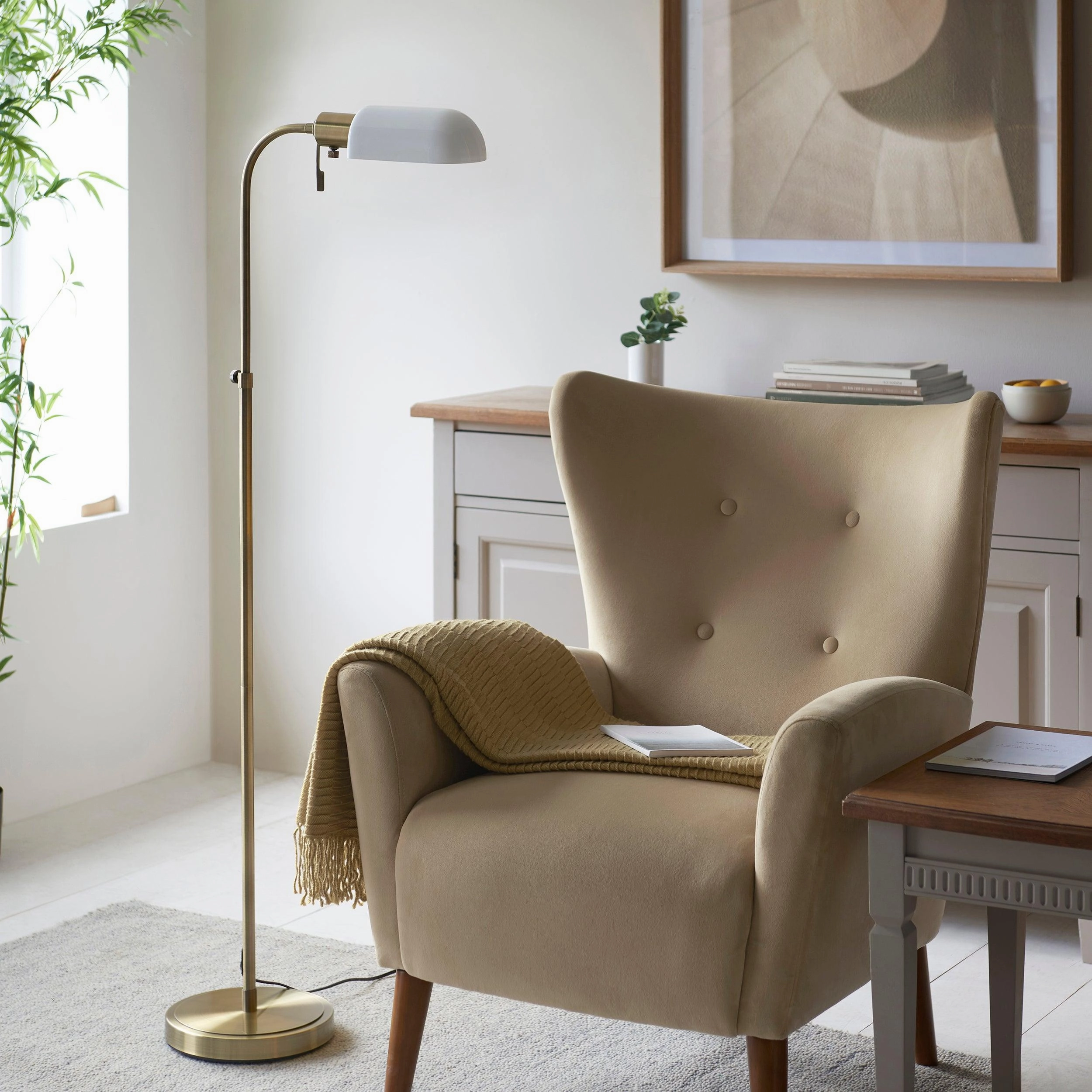 Pharmacy Reader Brass Floor Lamp