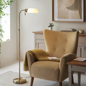 Pharmacy Reader Brass Floor Lamp creative lampshade design