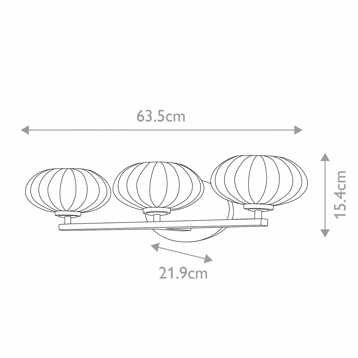 Pim 3 Light Gold Wall Light