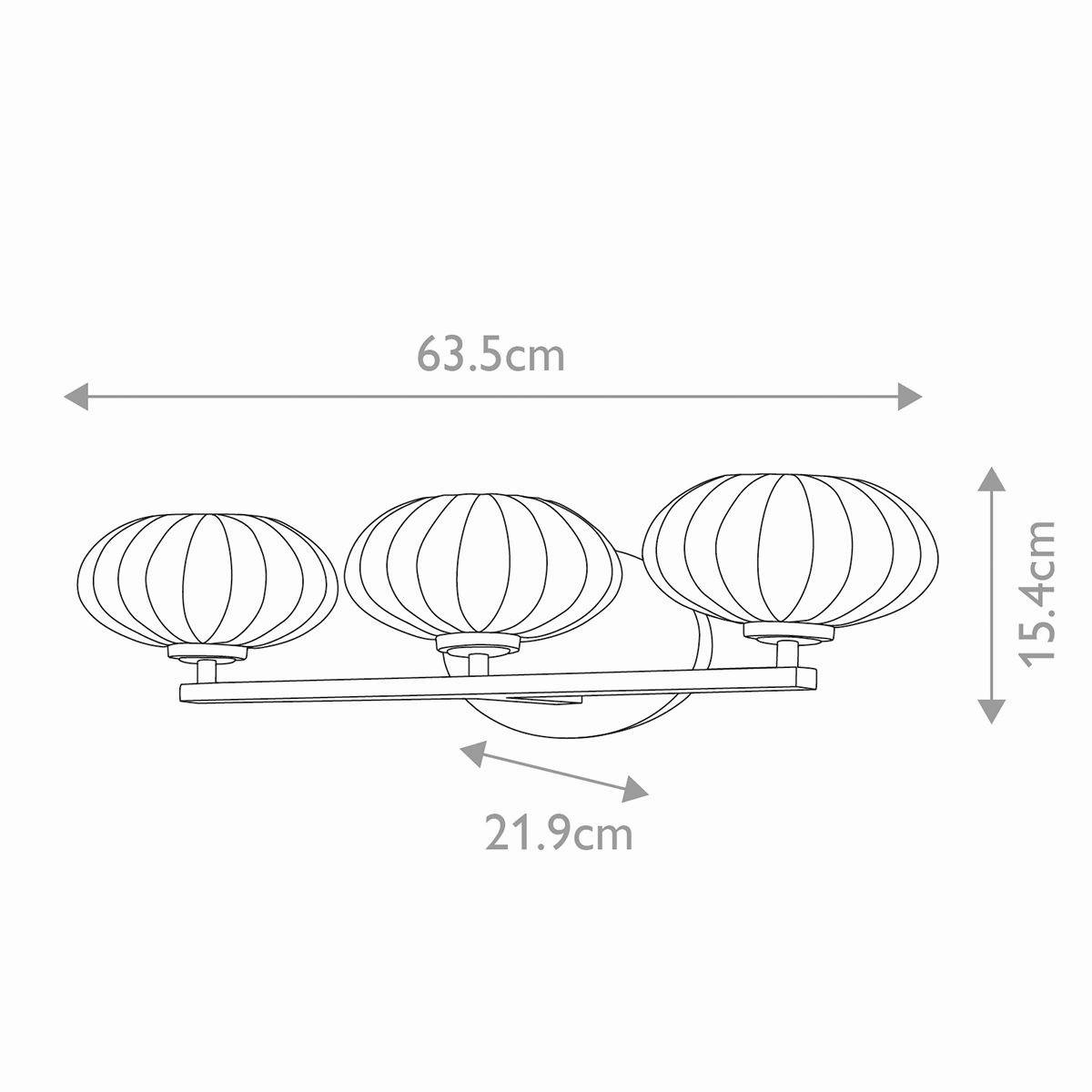 Pim 3 Light Polished Chrome Wall Light