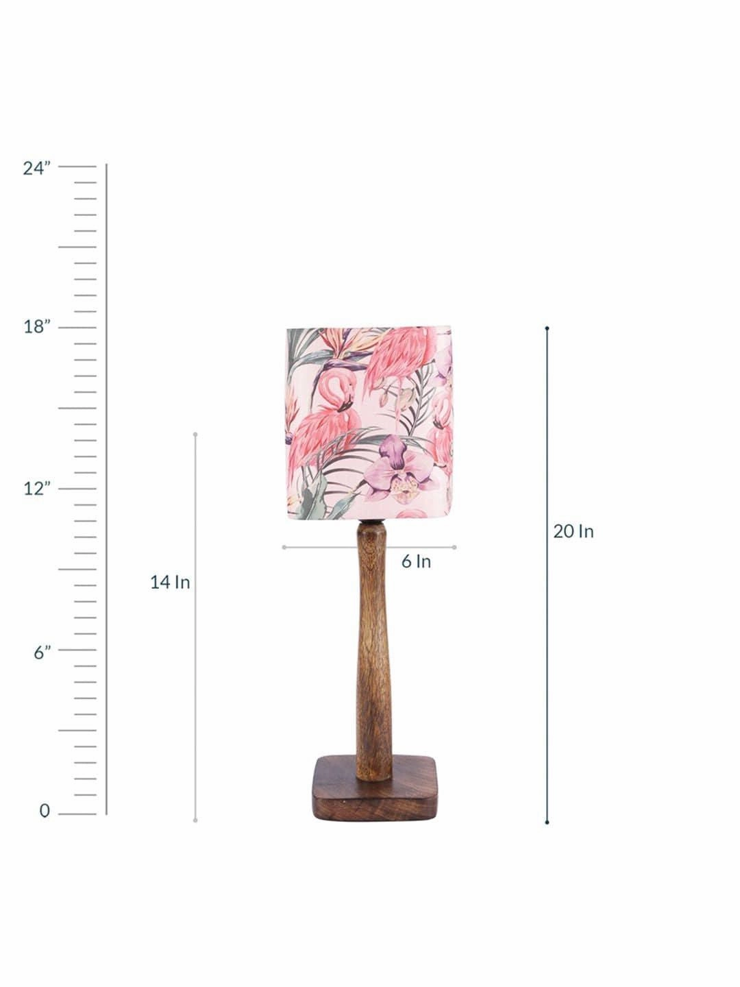Pink Flamingo Wooden Lamp