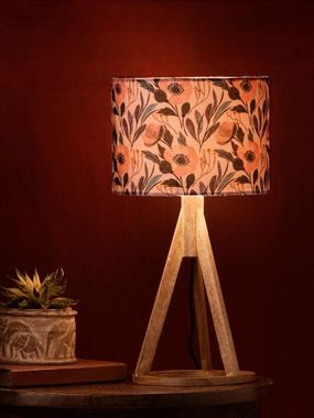 Pink Flower Trio Wooden Lamp decorative ceiling fixture