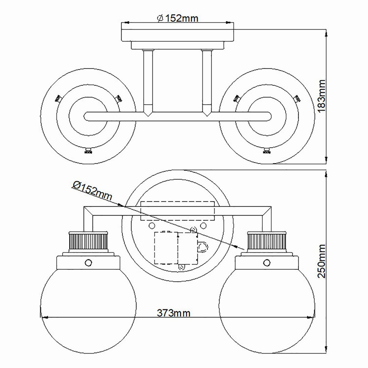 Poppy 2 Light Brass Bathroom Wall Light