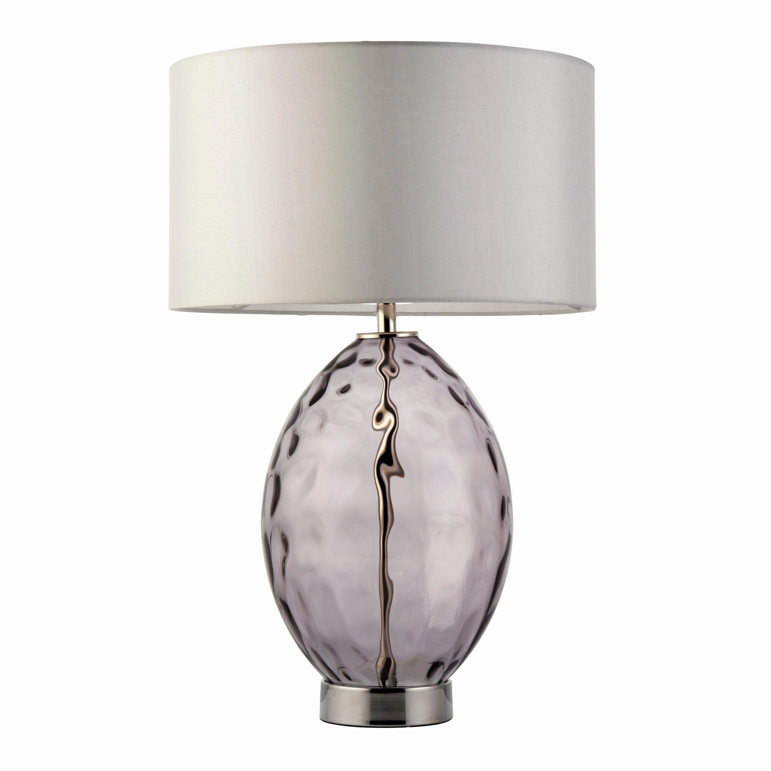 Porter Grey Glass Touch Table Lamp - Vintage White Shade