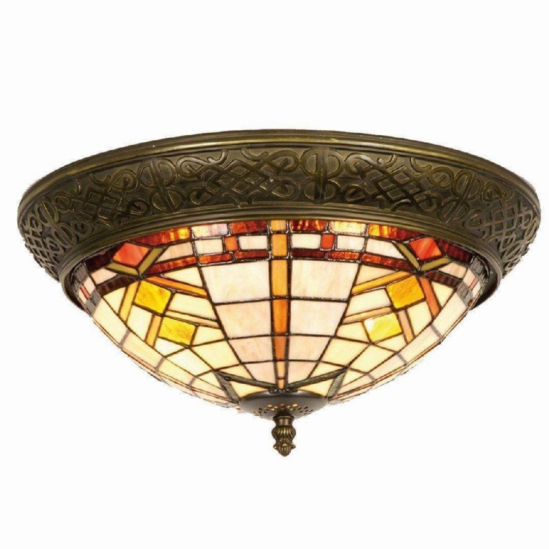 Prairie Flush Tiffany Brown & Beige Ceiling Light recessed ceiling spot lamp