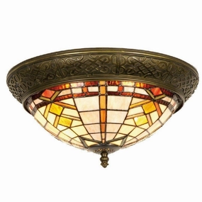 Prairie Flush Tiffany Brown & Beige Ceiling Light recessed ceiling spot lamp