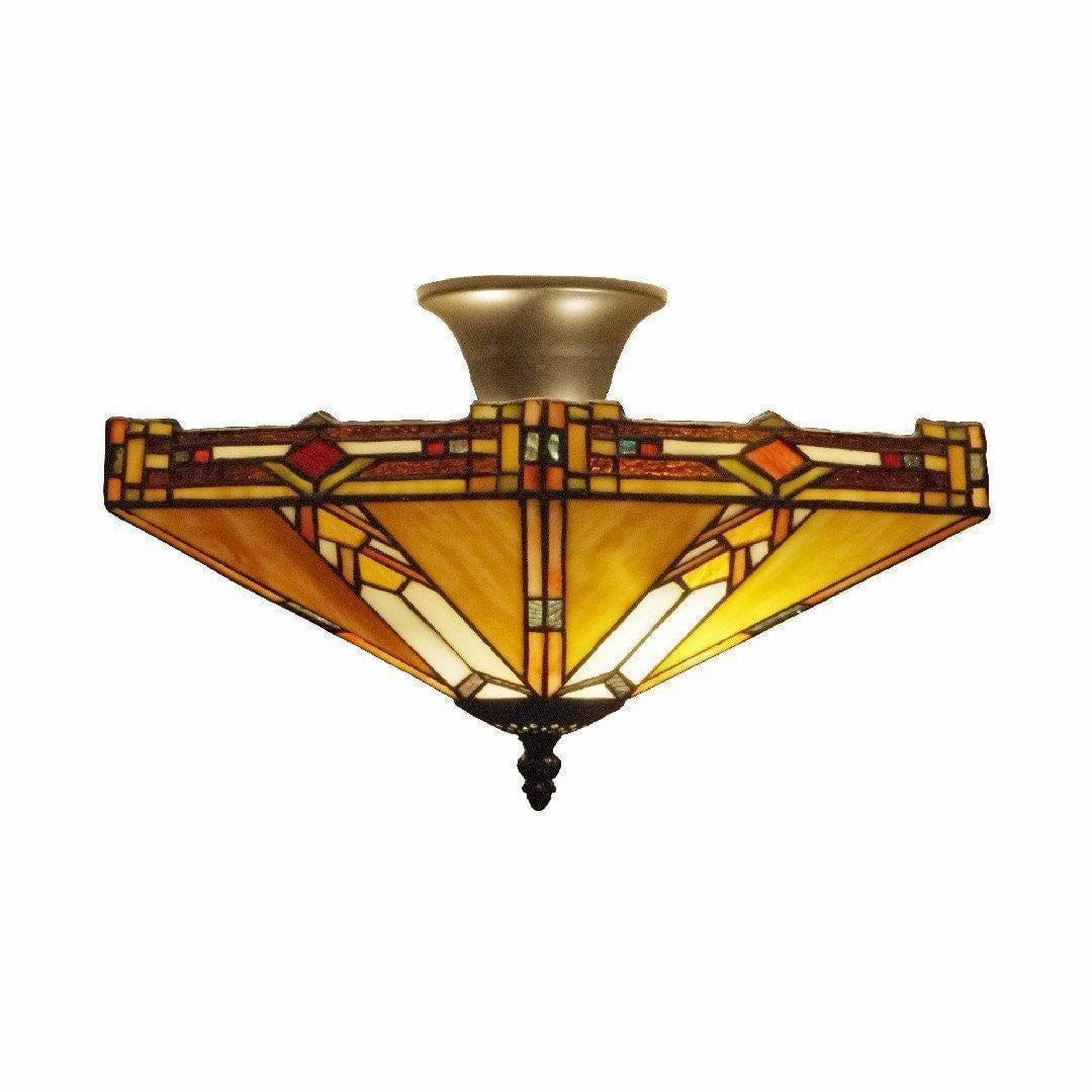 Prairie Semi Flush Tiffany Ceiling Light recessed ceiling spot lamp