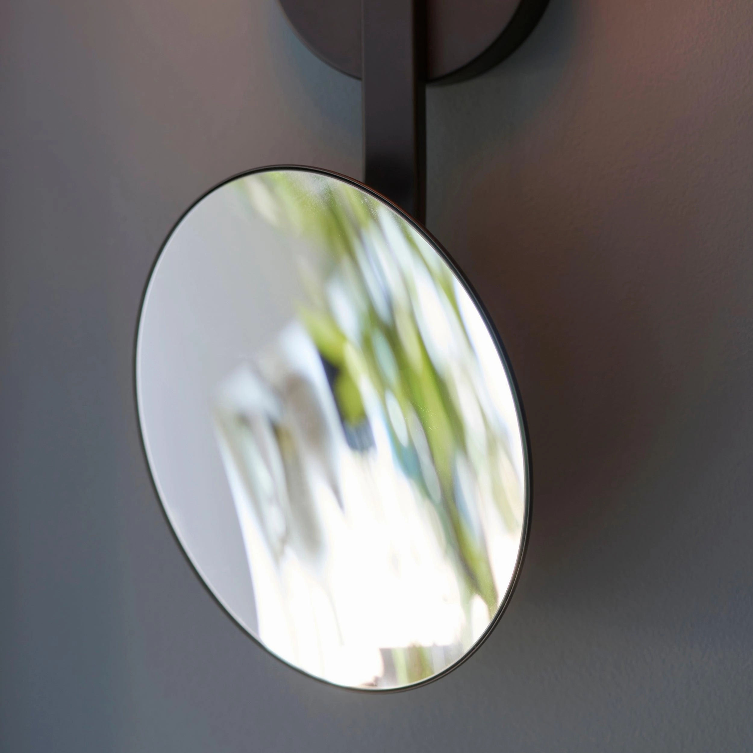 Prendle Black Bathroom Wall Light With Mirror