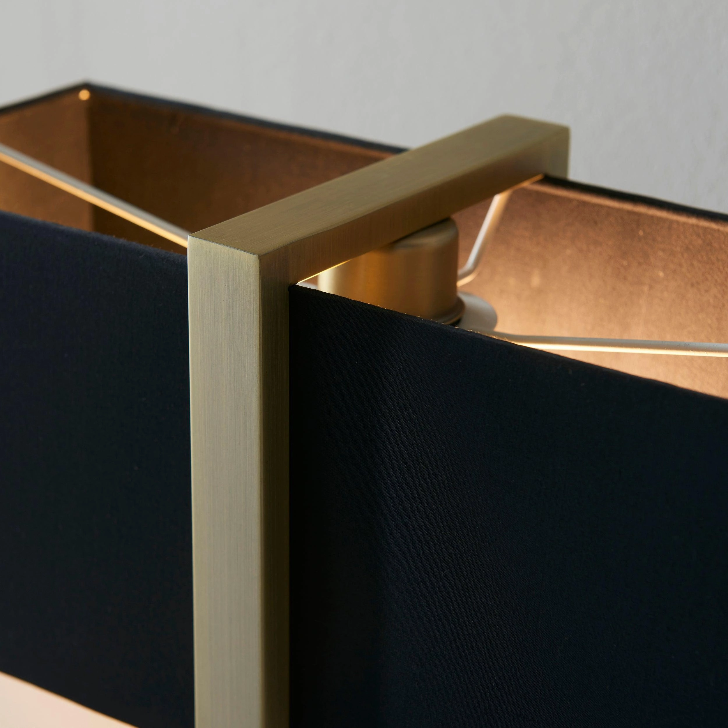 Produr Brass Table Lamp - Black Base & Black Linen Shade