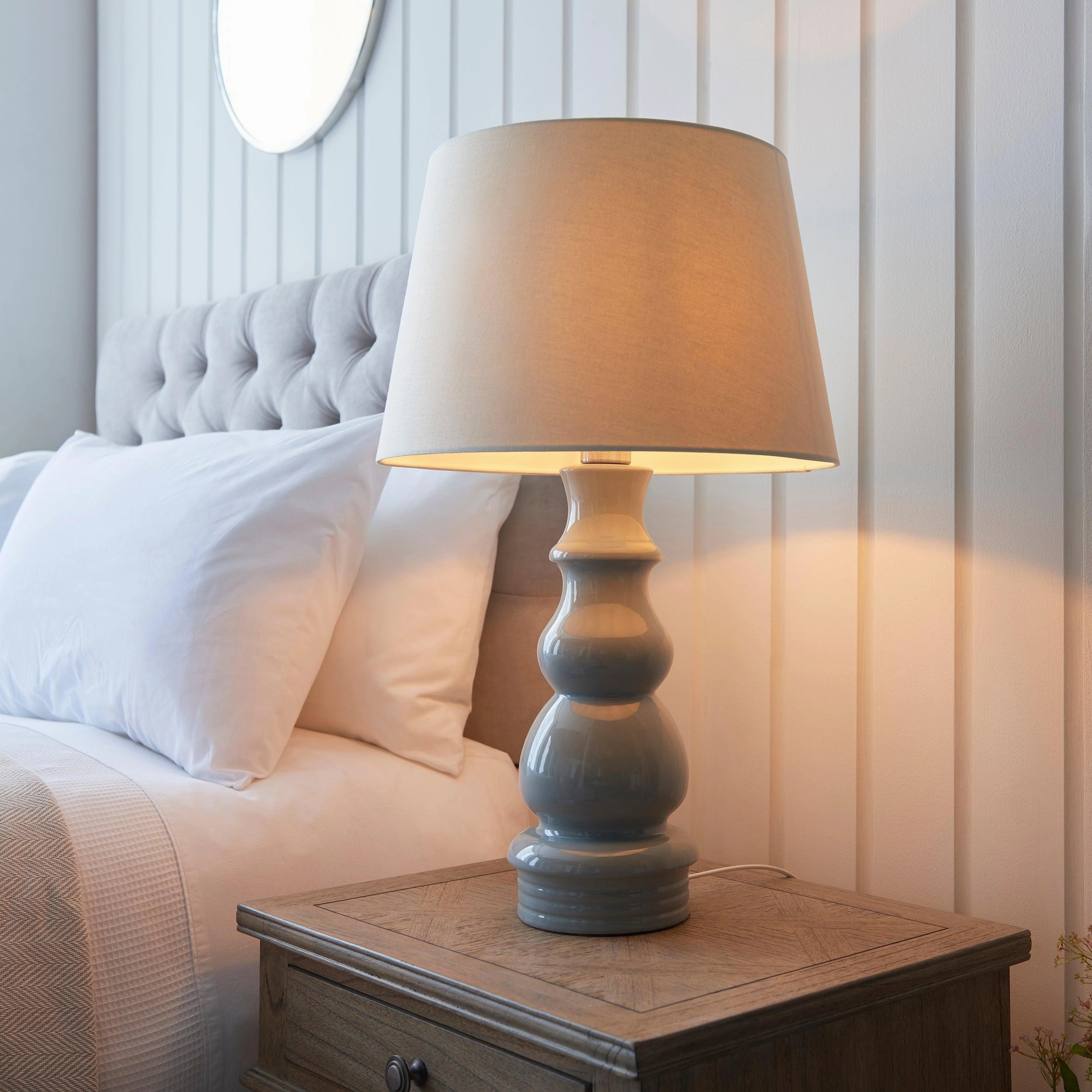 Provence 1 Light Ceramic Grey Table Lamp (Base Only)