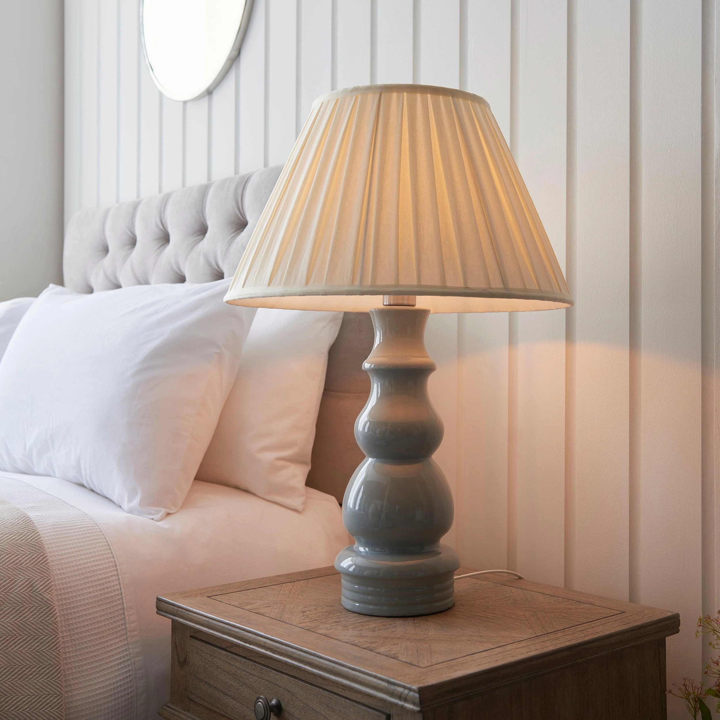 Provence 1 Light Ceramic Grey Table Lamp (Base Only)