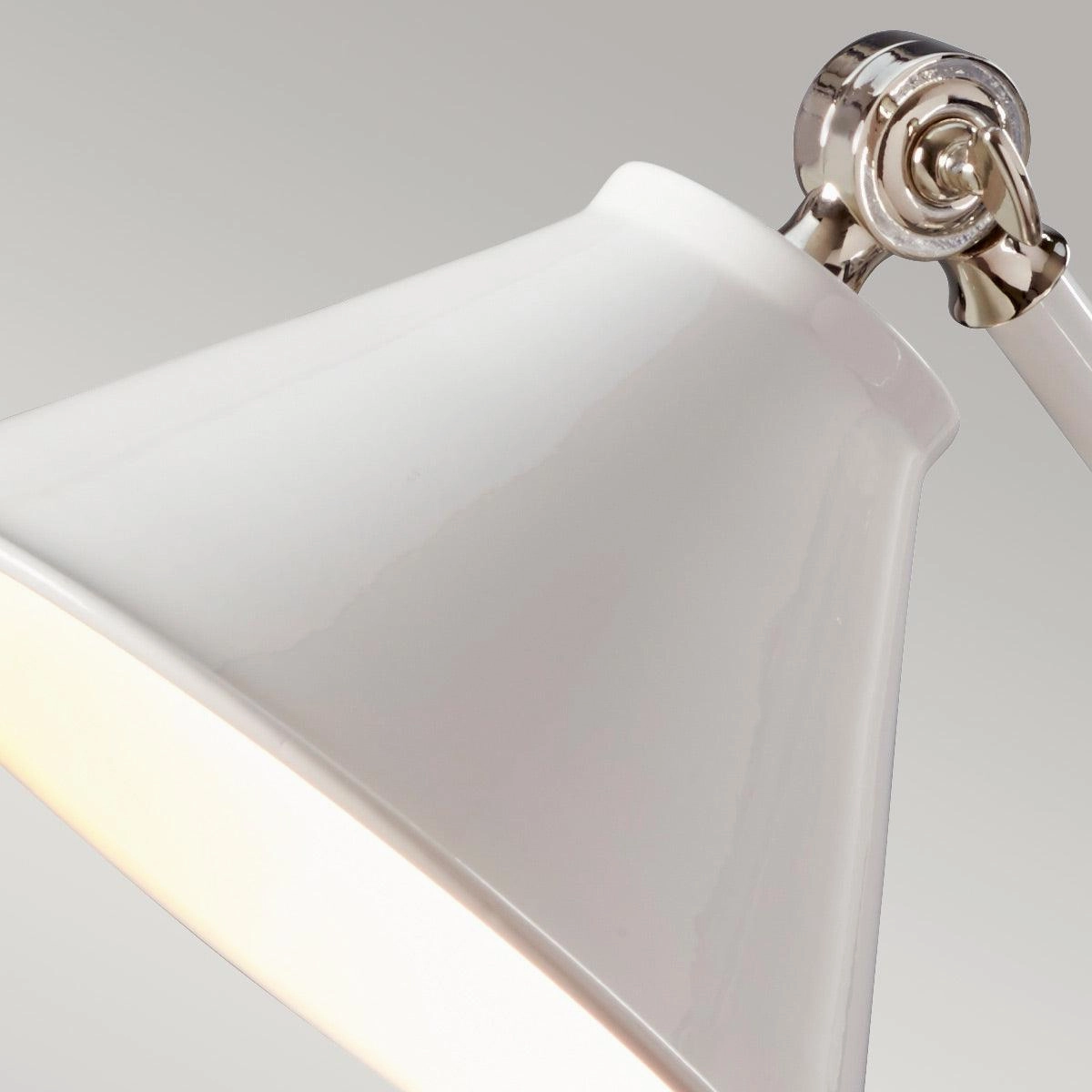 Provence Element 1 Light White & Polished Nickel Table Lamp