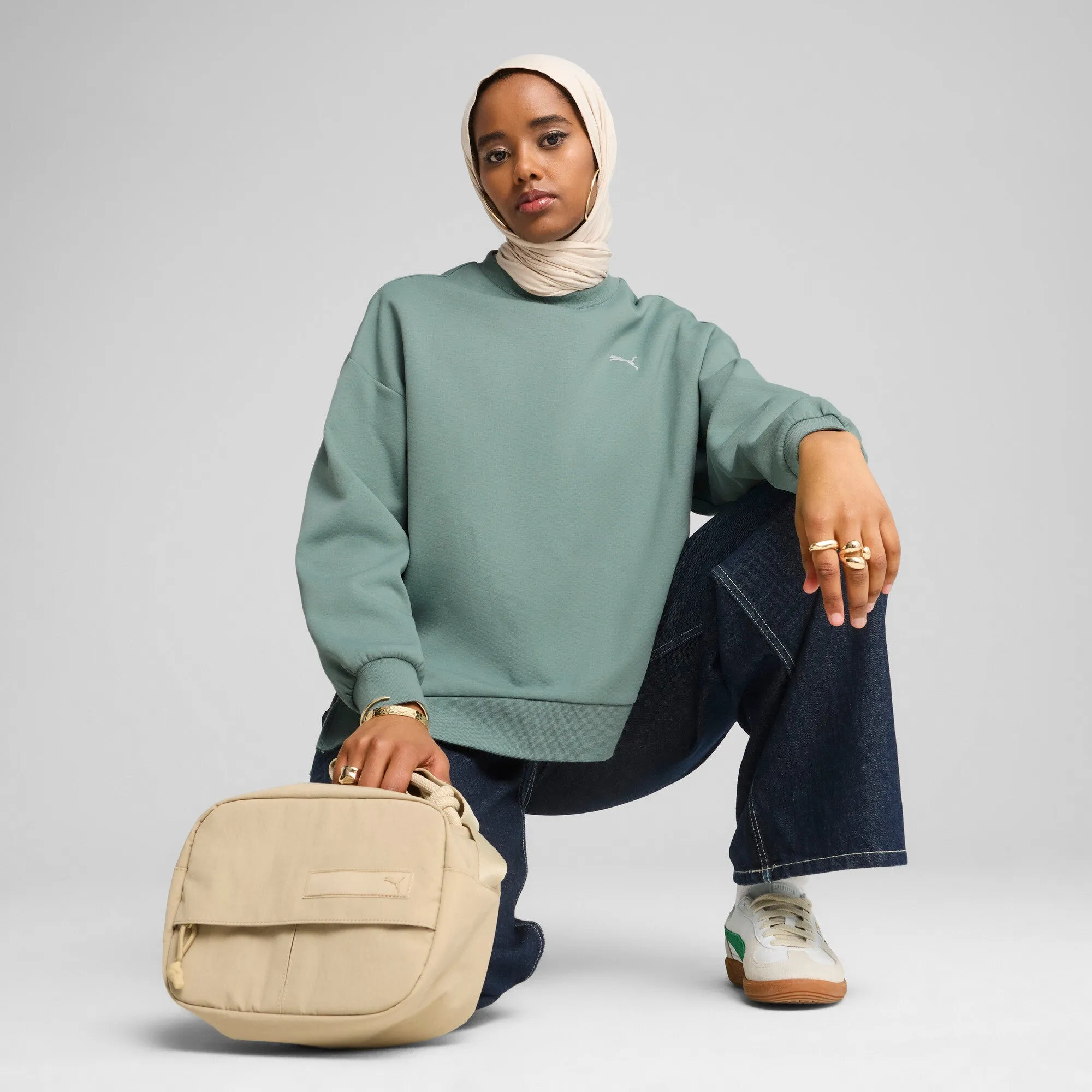 PUMA Women's Wardrobe Essentials Oversized Crew Sweatshirt