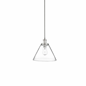 Pyramid 1 Light Silver Ceiling Pendant - Pyramid Glass Shade ambient ceiling fixture
