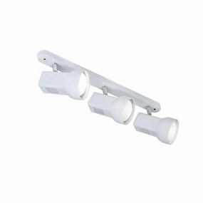 Quattro 63 3 Light White Bar Spot - Adjustable Head white ceiling lamp