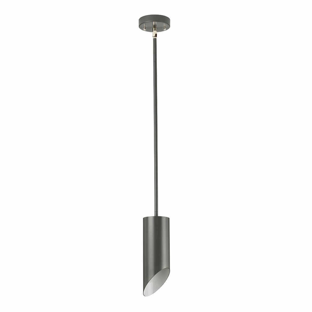 Quinto 1 Light Dark Grey Polished Nickel Ceiling Pendant