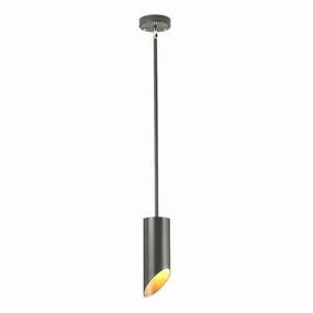 Quinto 1 Light Dark Grey Polished Nickel Ceiling Pendant sleek LED ceiling lamp