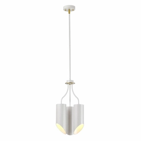 Quinto 3 Light White Aged Brass Chandelier - Elstead white ceiling lamp