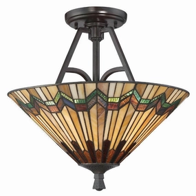 Quoizel Alcott Semi Flush Tiffany Ceiling Light recessed ceiling spot lamp