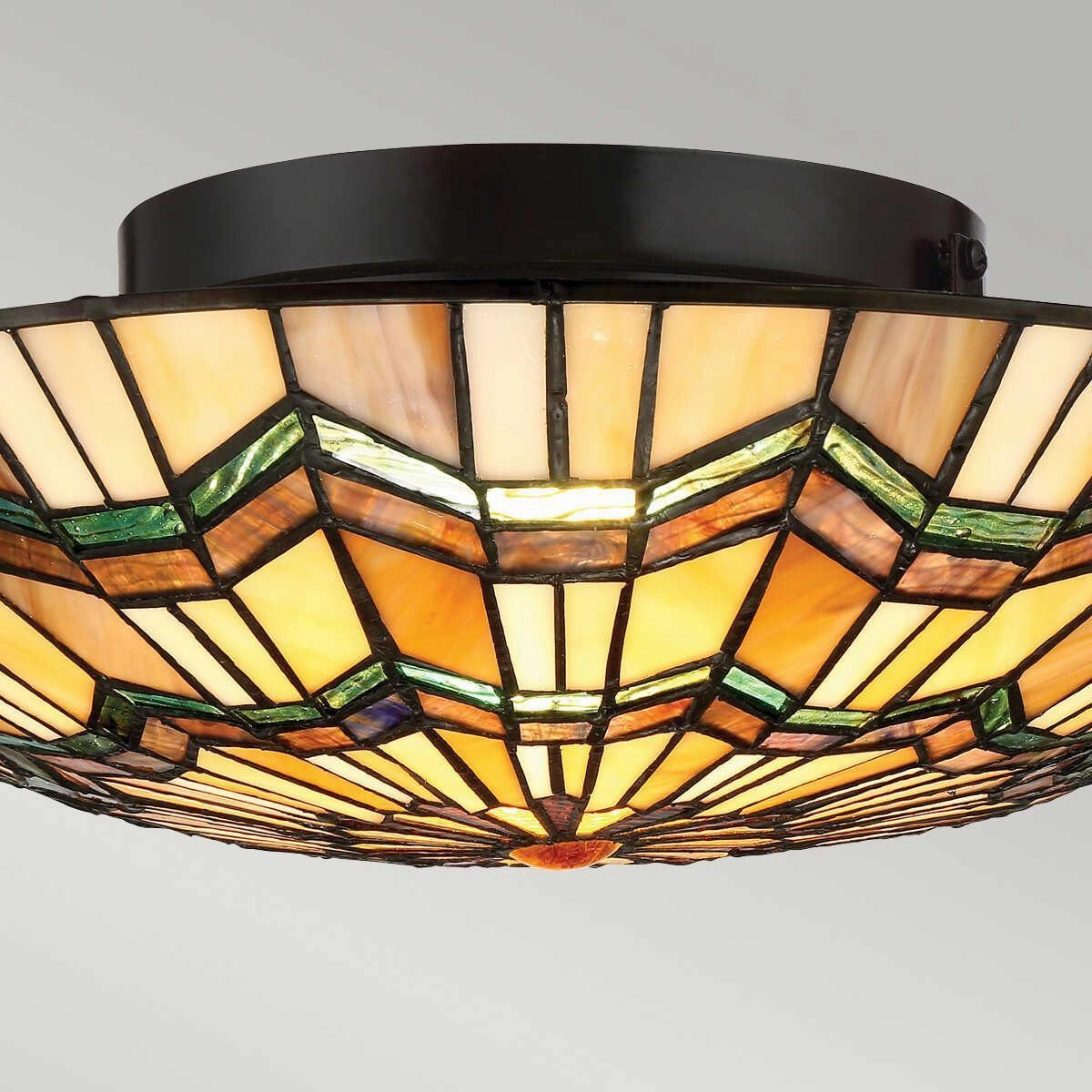 Quoizel Alcott Tiffany Flush Ceiling Light