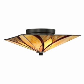 Quoizel Asheville Flush Tiffany Ceiling Light recessed ceiling spot lamp