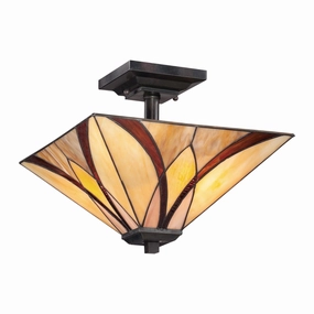 Quoizel Asheville Semi Flush Tiffany Ceiling Light recessed ceiling spot lamp