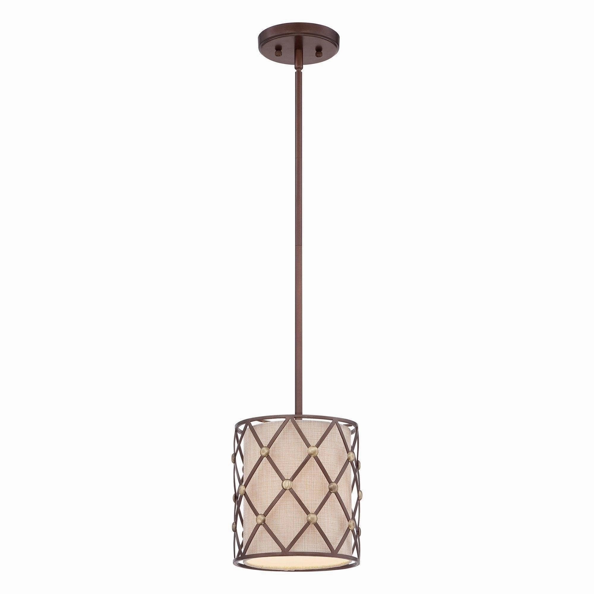 Quoizel Brown Lattice 1 Light Mini Ceiling Pendant white ceiling lamp