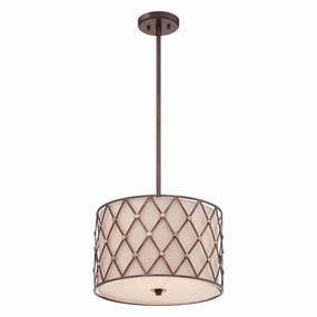 Quoizel Brown Lattice Medium Pendant Ceiling Light ambient ceiling fixture