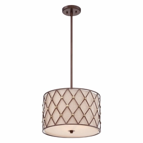 Quoizel Brown Lattice Medium Pendant Ceiling Light soft glow ceiling light