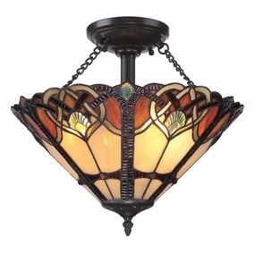 Quoizel Cambridge Semi Flush Tiffany Ceiling Light recessed ceiling spot lamp