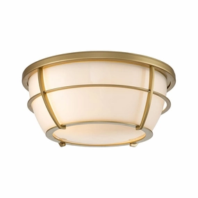 Quoizel Chance 2 Light Brass Bathroom Flush Mount ambient ceiling fixture