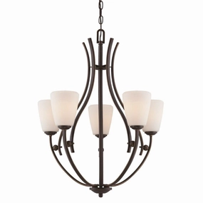 Quoizel Chantilly 5 Light Bronze Chandelier white ceiling lamp