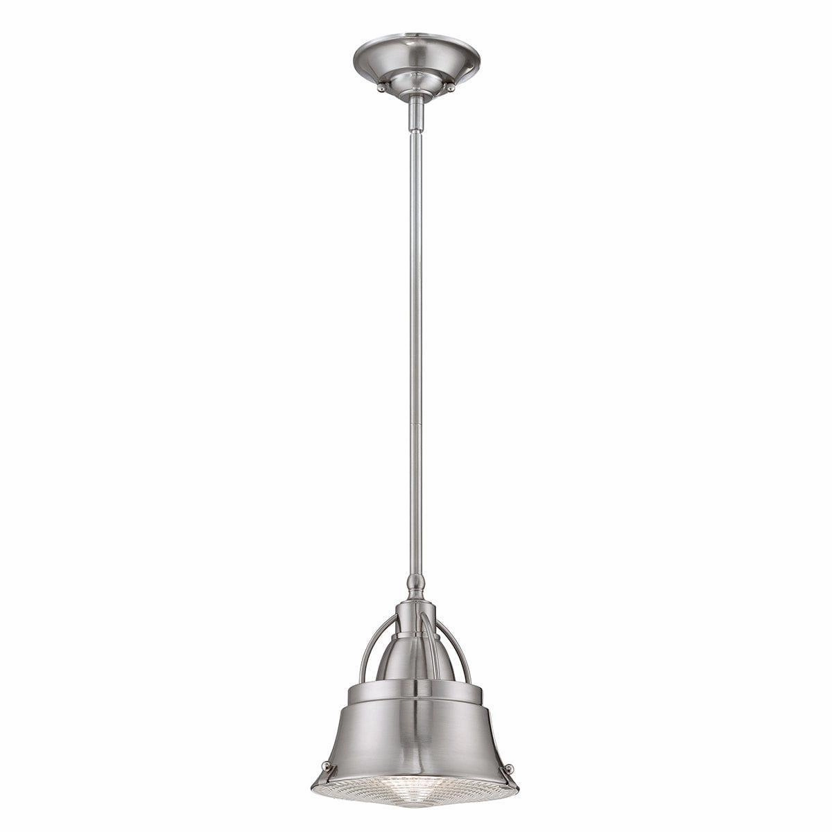 Quoizel Cody 1 Light Mini Brushed Nickel Ceiling Pendant soft glow ceiling light