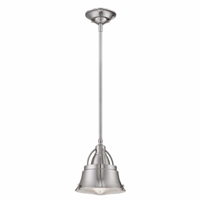 Quoizel Cody 1 Light Mini Brushed Nickel Ceiling Pendant soft glow ceiling light