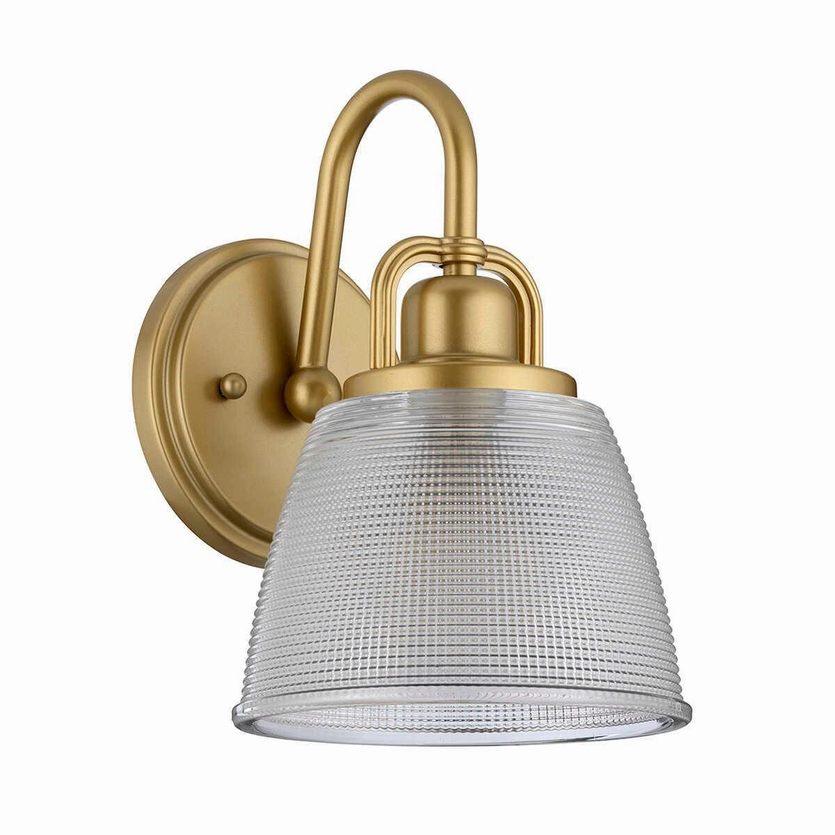 Quoizel Dublin 1 Light Natural Brass Bathroom Wall Light