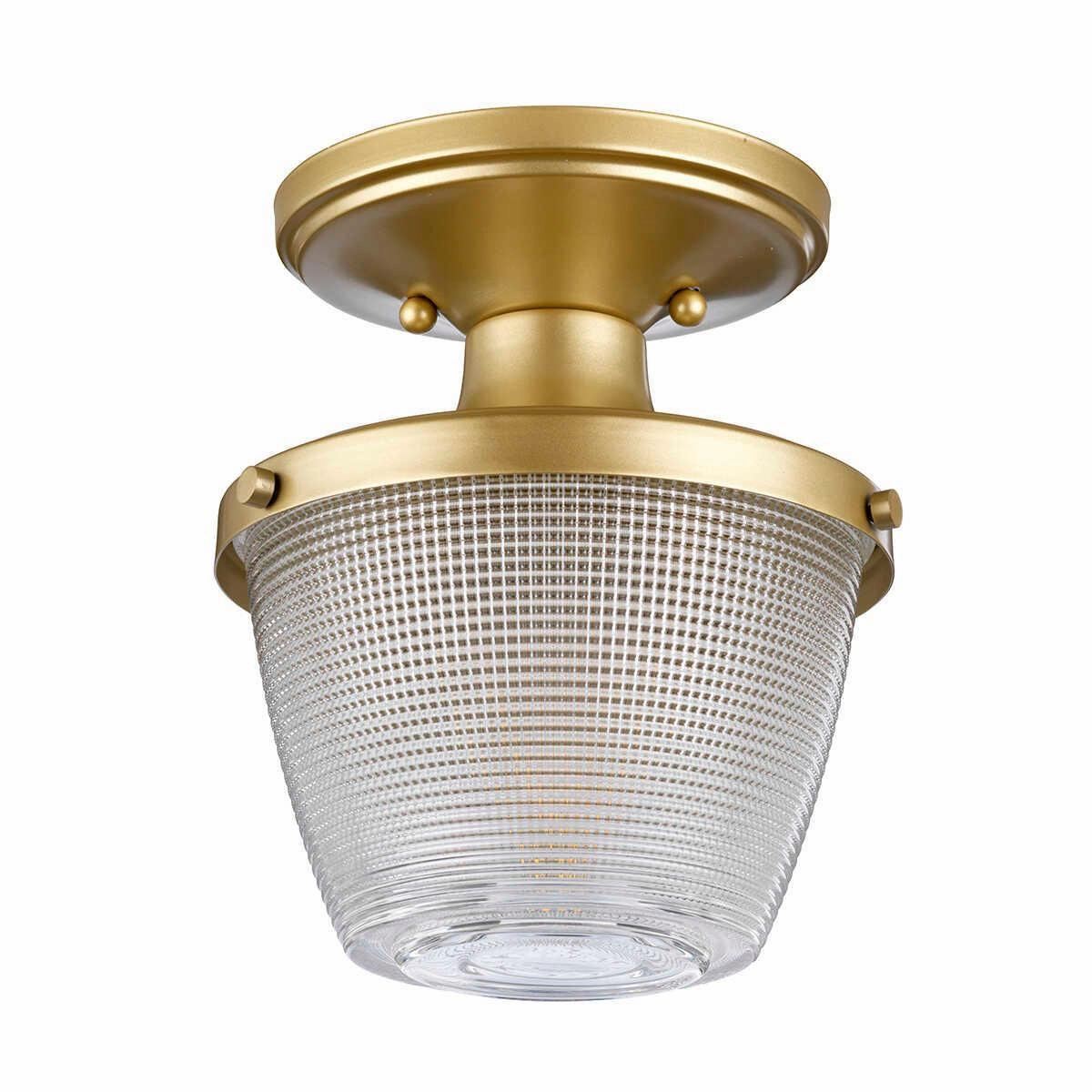 Quoizel Dublin 1 Light Semi-Flush - Painted Natural Brass