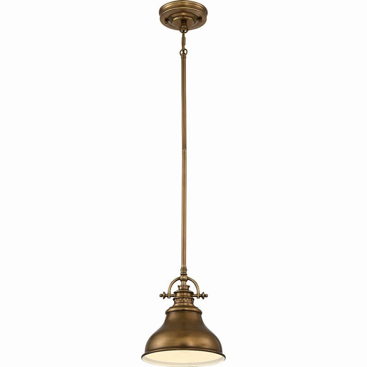 Quoizel Emery 1 Light Brass Mini Ceiling Pendant Light white ceiling lamp