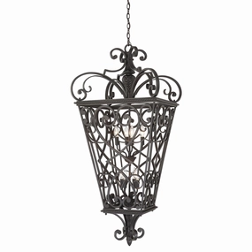 Quoizel Fort Quinn Black Ceiling Lantern 8 Light white ceiling lamp