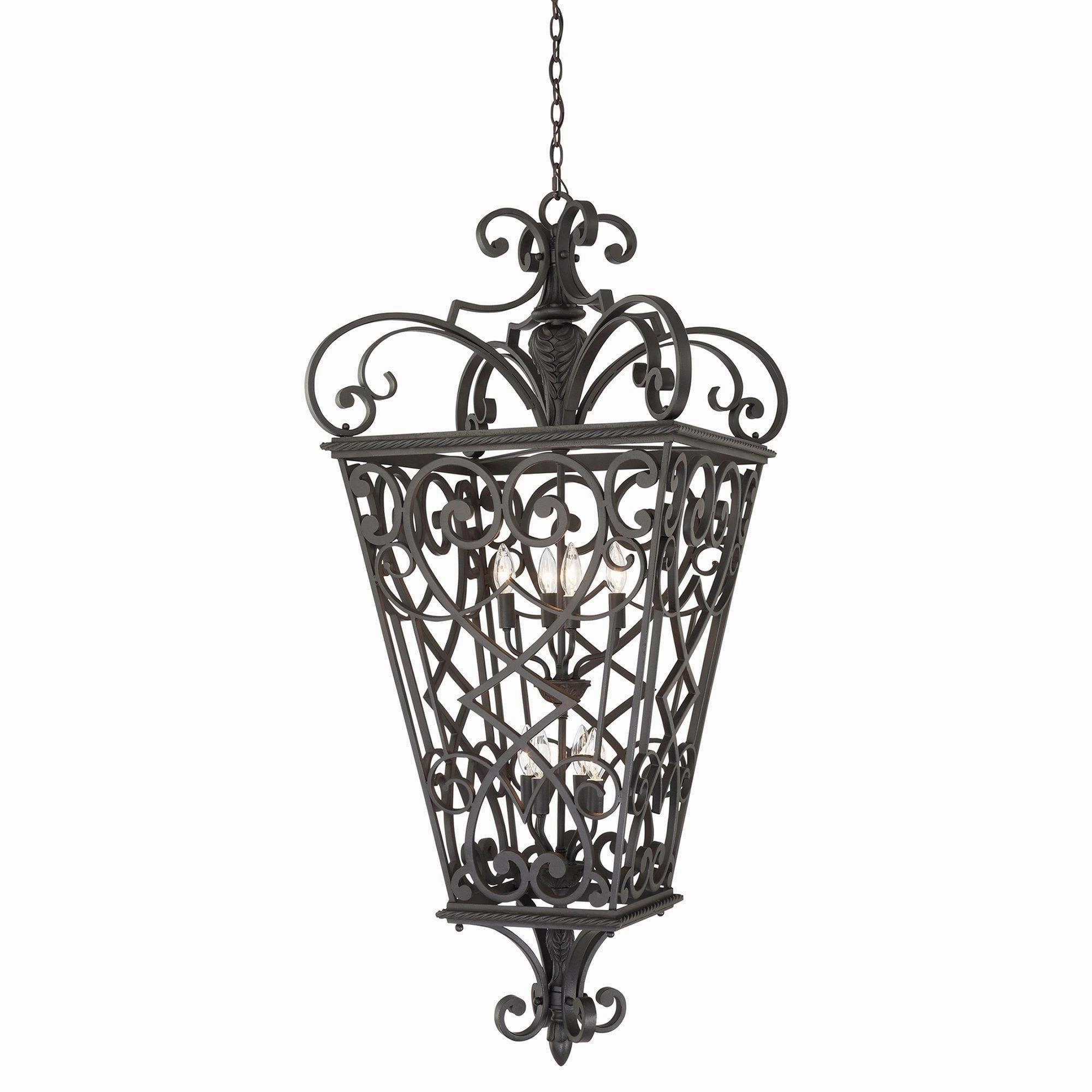 Quoizel Fort Quinn Black Ceiling Lantern 8 Light white ceiling lamp