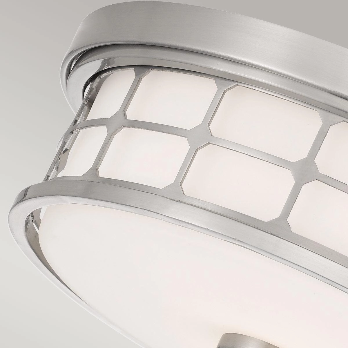 Quoizel Guardian 2 Light Flush Brushed Nickel Bathroom Light