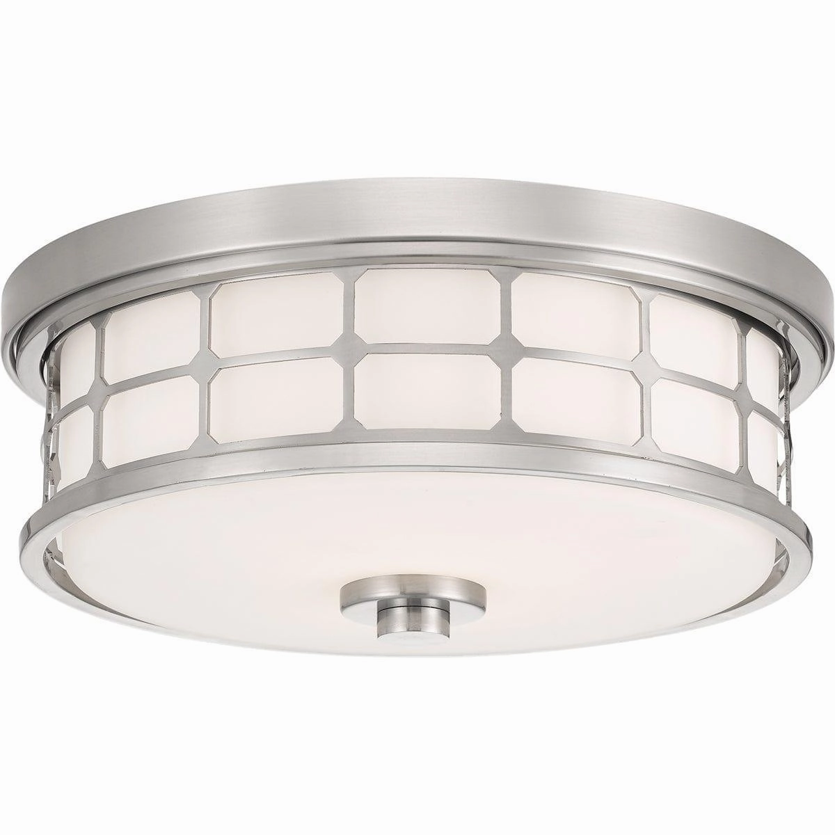 Quoizel Guardian 2 Light Flush Brushed Nickel Bathroom Light white ceiling lamp