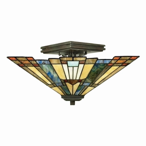 Quoizel Inglenook Semi Flush Tiffany Ceiling Light recessed ceiling spot lamp