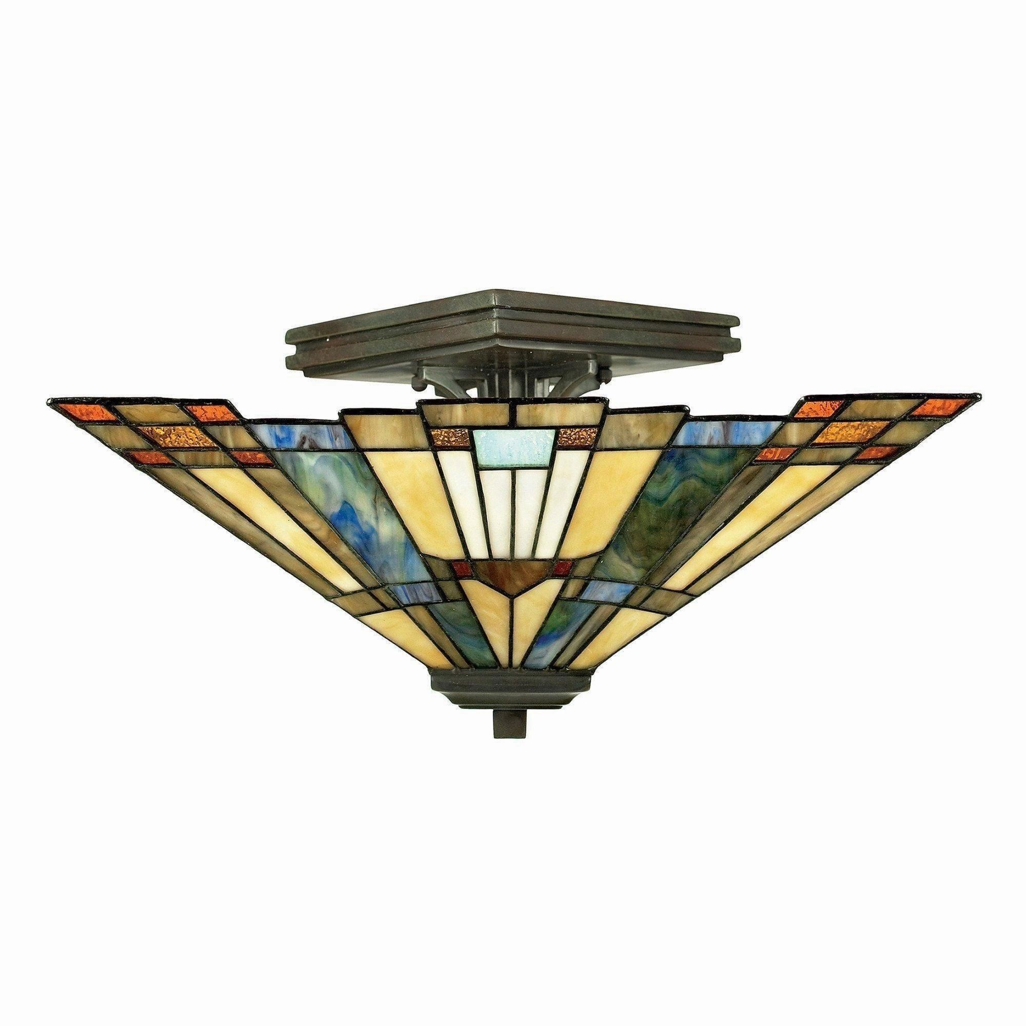 Quoizel Inglenook Semi Flush Tiffany Ceiling Light recessed ceiling spot lamp