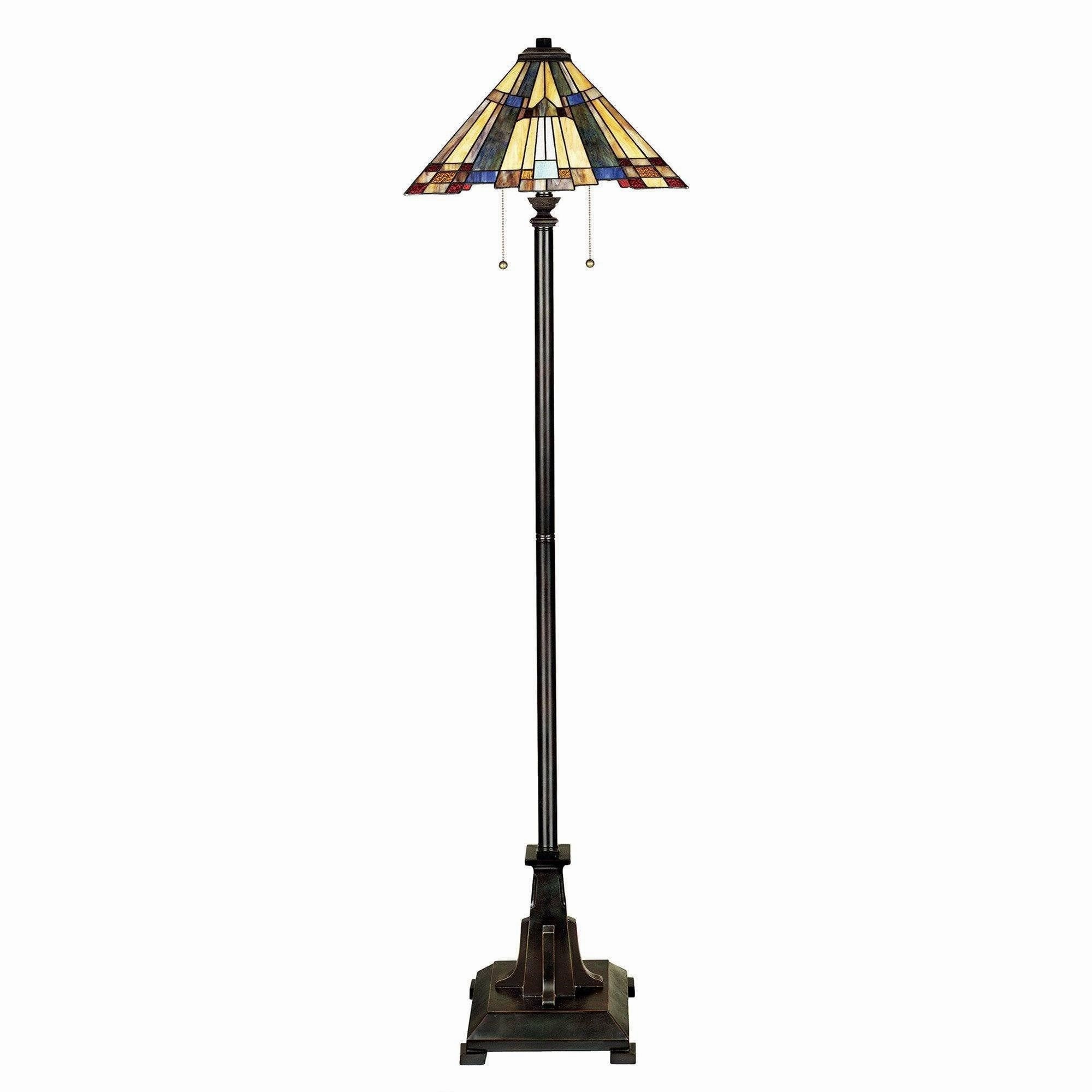 Quoizel Inglenook Tiffany Floor Lamp Damaged Box creative lampshade design