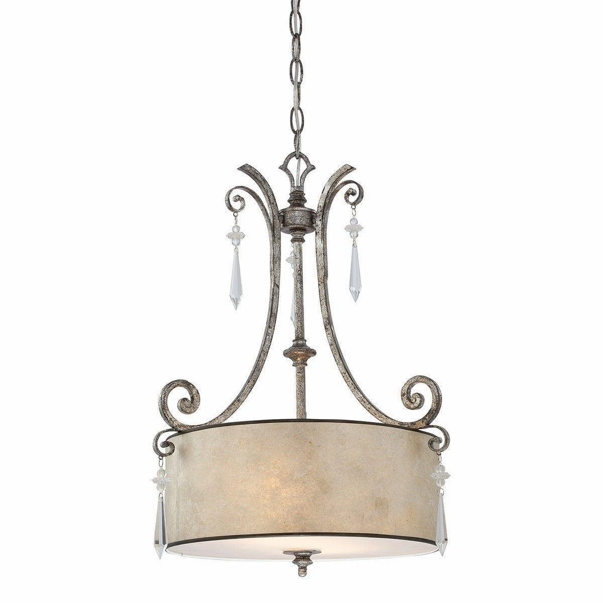 Quoizel Kendra 2 Light Mottled Silver Ceiling Pendant sleek LED ceiling lamp
