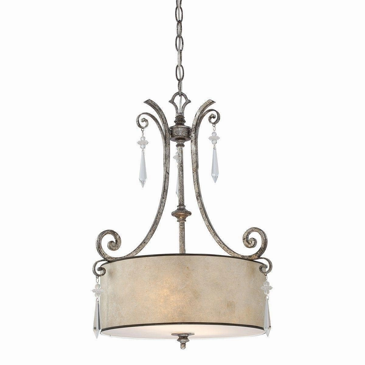 Quoizel Kendra 2 Light Mottled Silver Ceiling Pendant white ceiling lamp