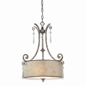 Quoizel Kendra 2 Light Mottled Silver Ceiling Pendant sleek LED ceiling lamp