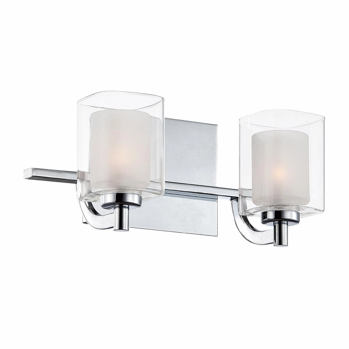 Quoizel Kolt 2 Light Chrome Wall Light - Glass Shades vintage desk lamp